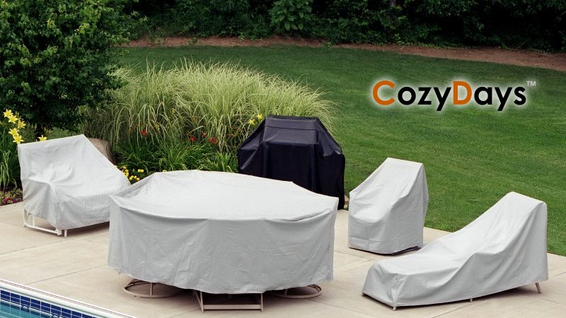 Patio Table  Chairs on Inch Rectangle Table With Umbrella And 6 Chairs Patio Set Cover Pc1157